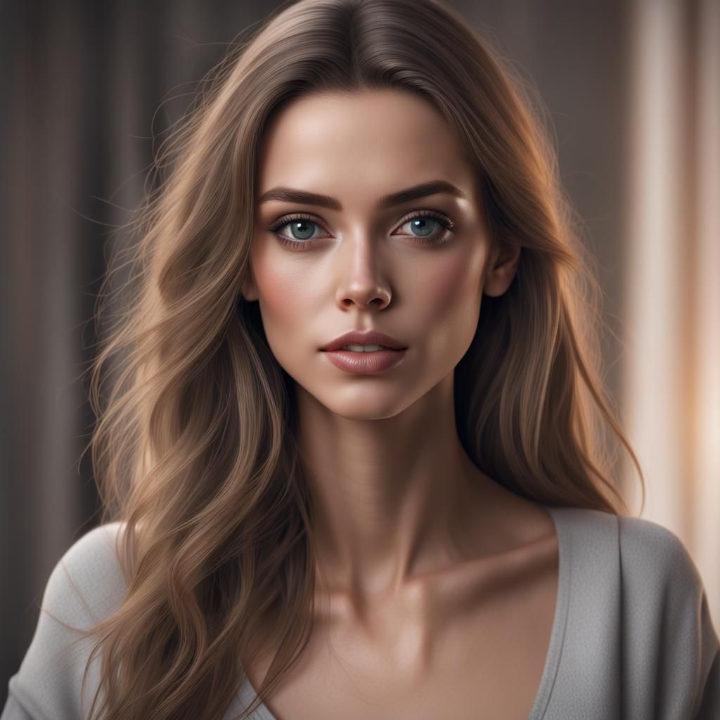 Beautiful Young Woman Portrait in Ultra-Realistic 4K