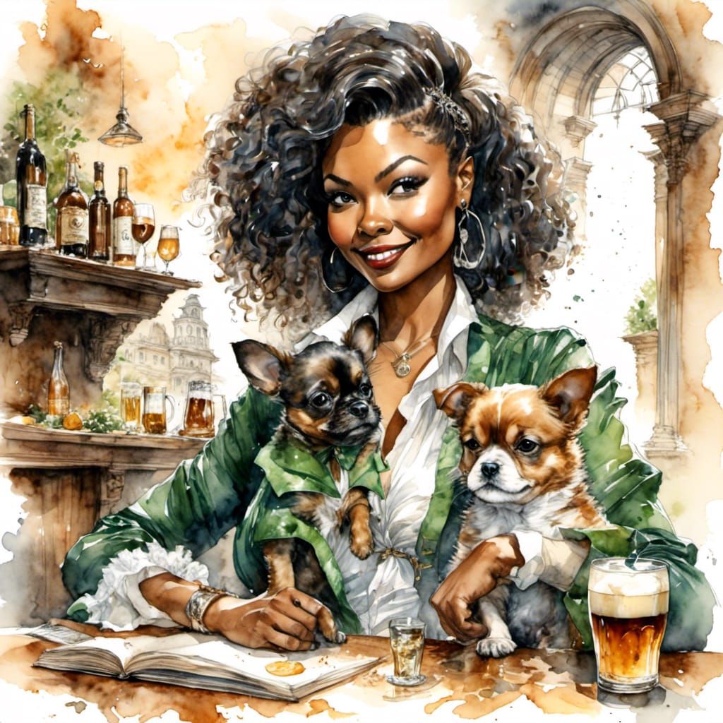 Taraji P. Henson is sitting in an Irish Pup  drinking some Guinness Beer