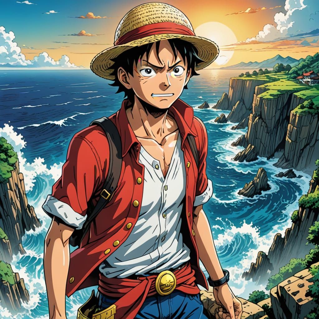 One Piece: Dynamic Anime Portrait in Vibrant Colors