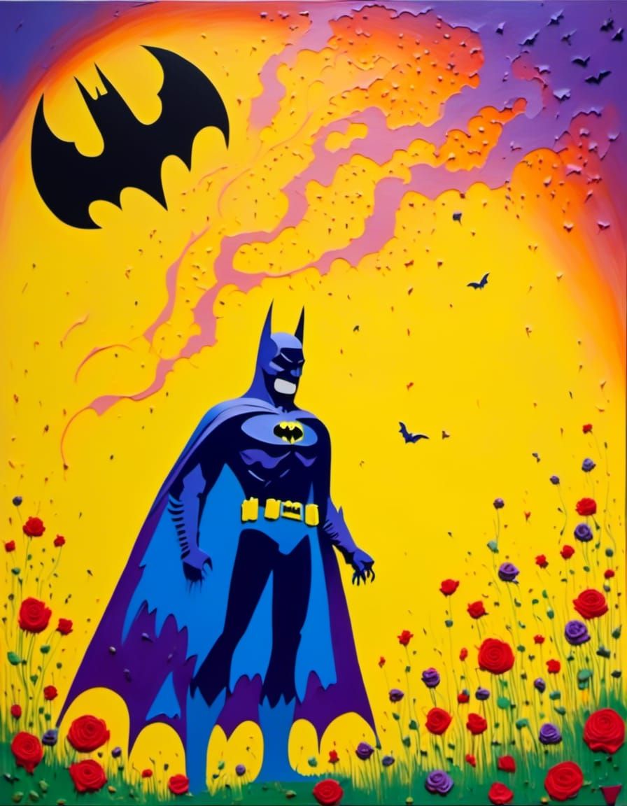 Batman In A Field of Pretty Flowers