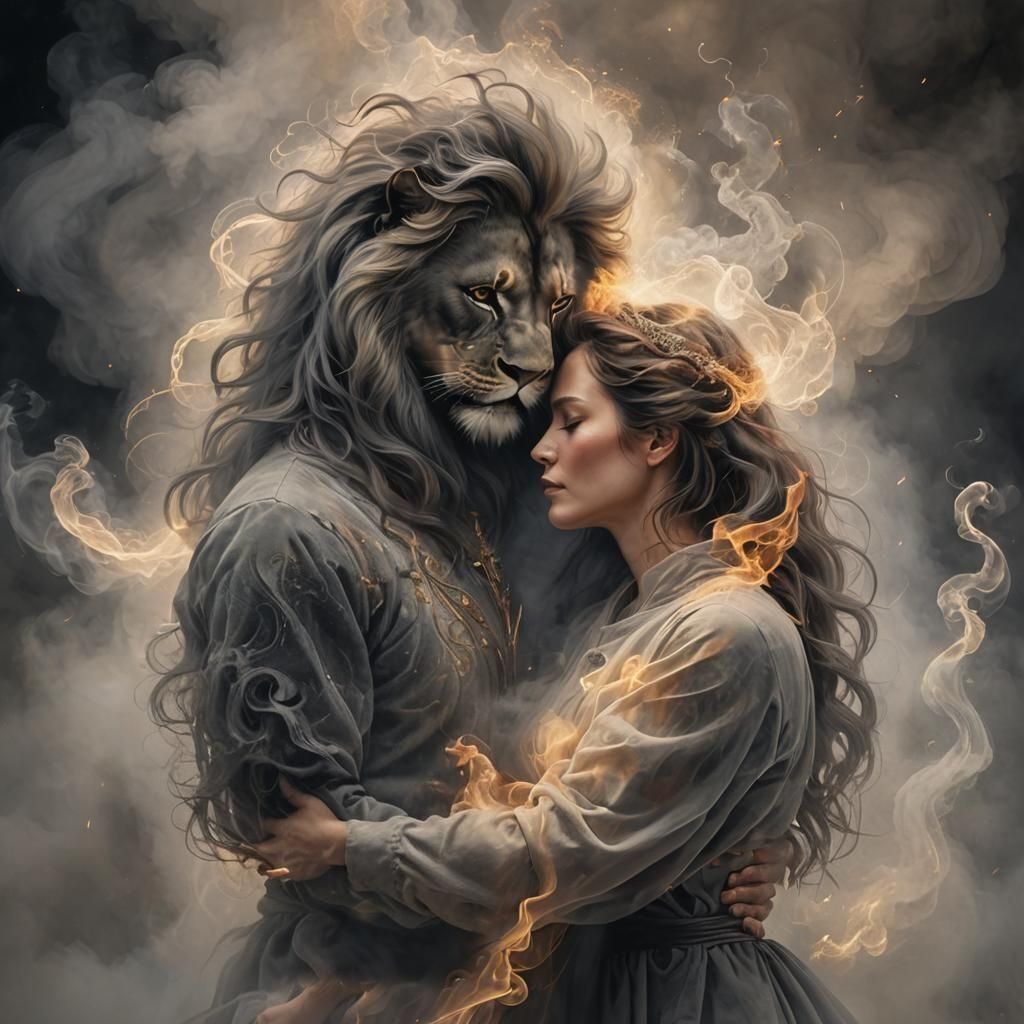 Ethereal Smoke Embrace in Electric Landscape