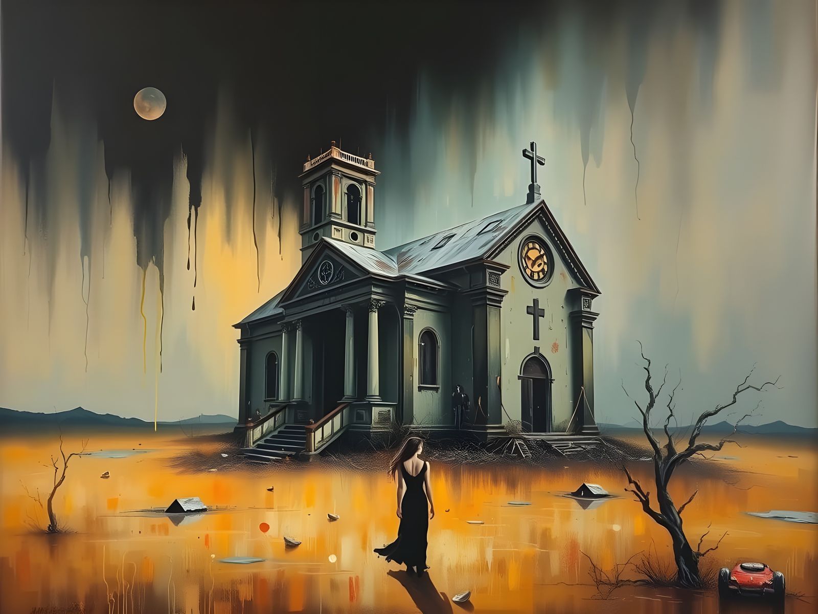 Ethereal Church in Surreal Landscape