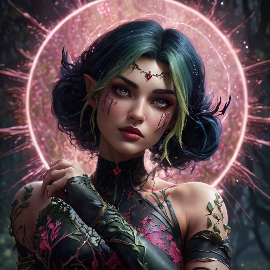 High Elf Archdruid in Forest with Glass Heart