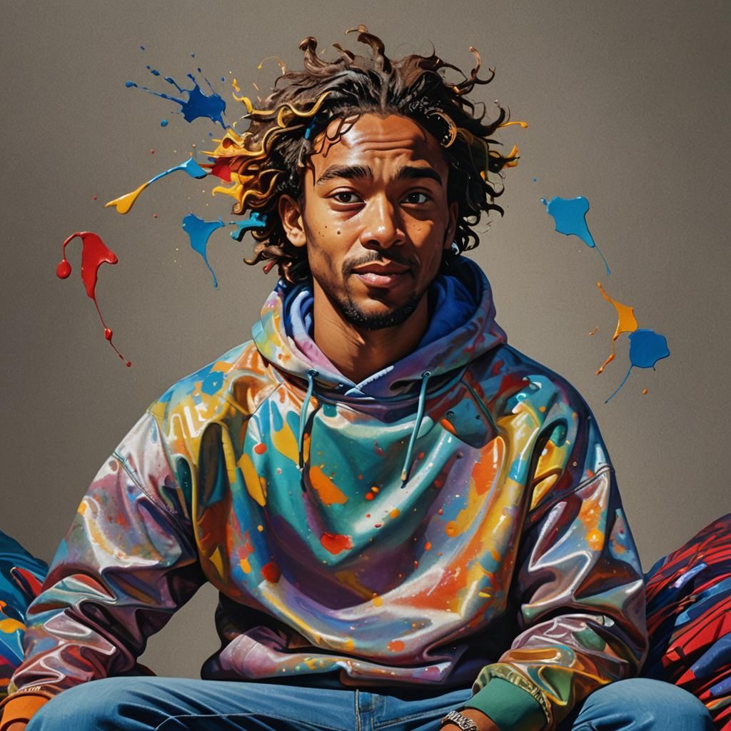 Joyful Character with Ring, Anselm Kiefer-esque Art