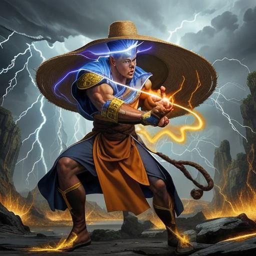 Electric Monk in Storm, Fan Kuan Inspired Art