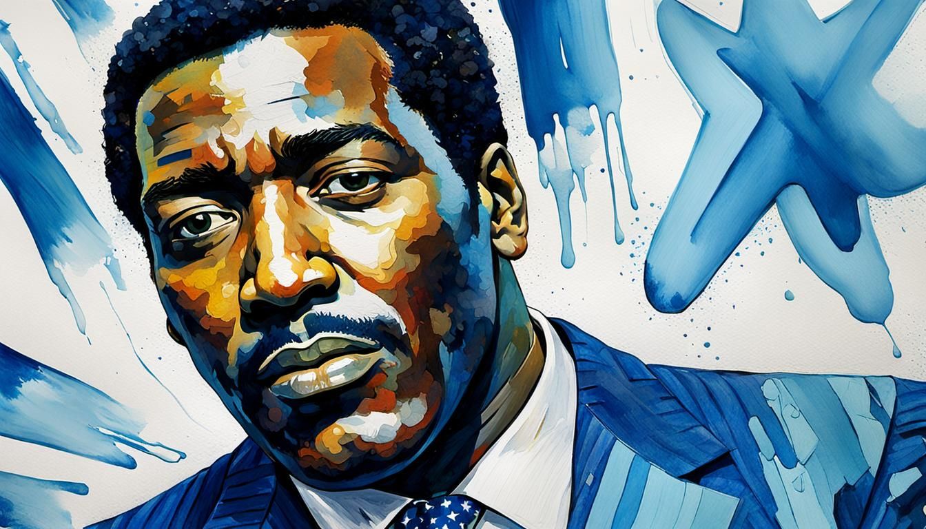 Soul Singer in Pop Art Style Watercolor