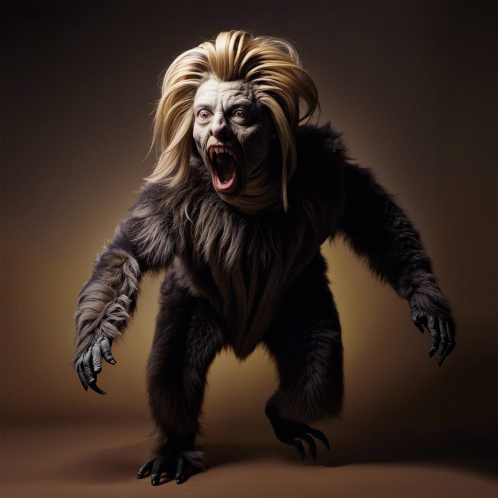 Surreal Monster Reflecting Female Identity