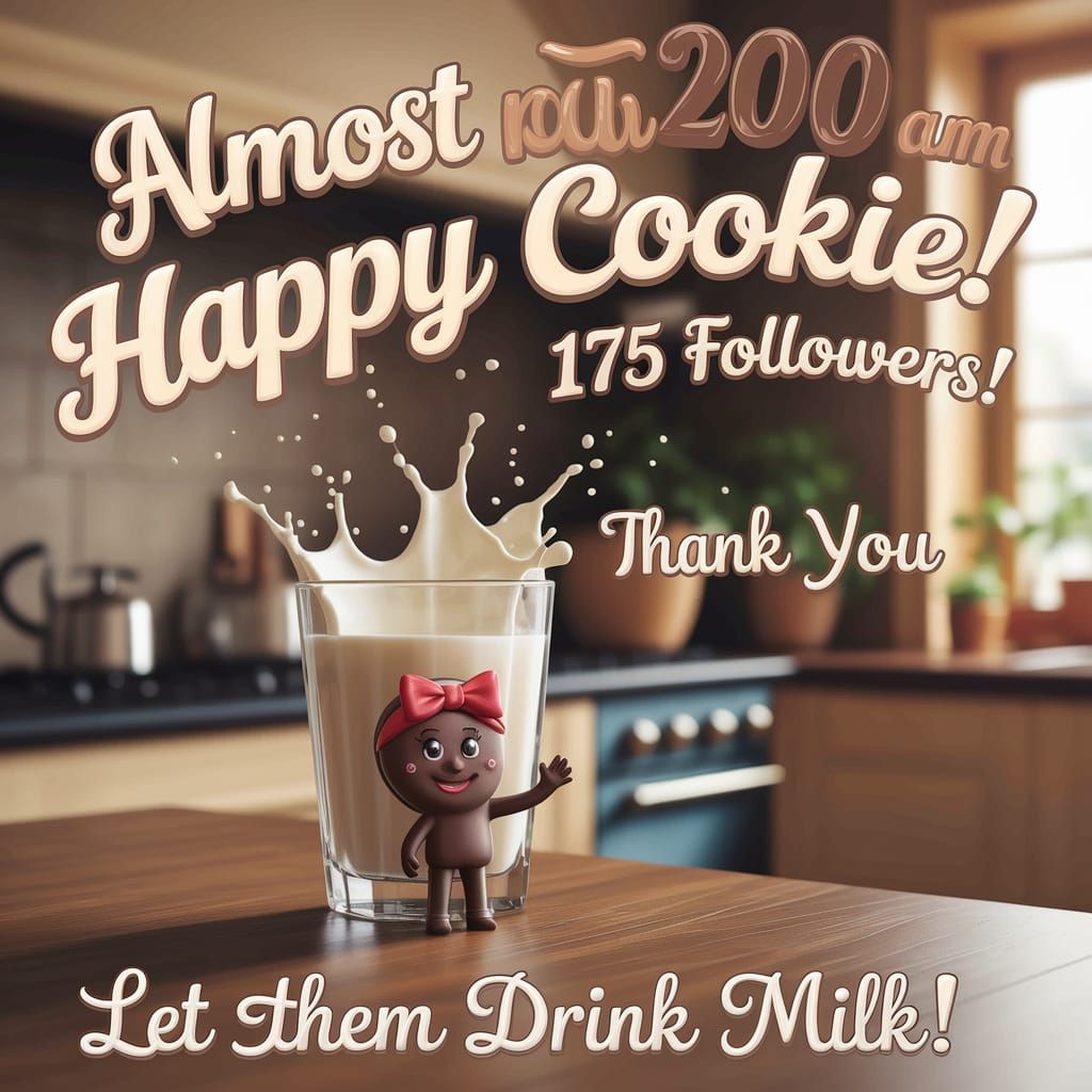 Whimsical Milk Splash Cookie Celebration in Cozy Kitchen