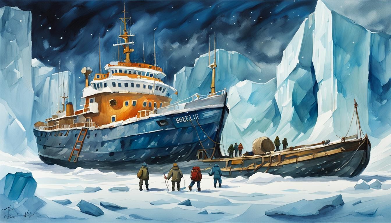 Borealis Expedition: Gouache Style Arctic Concept Art