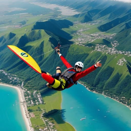 Paragliding Adventure Over Breathtaking Landscape