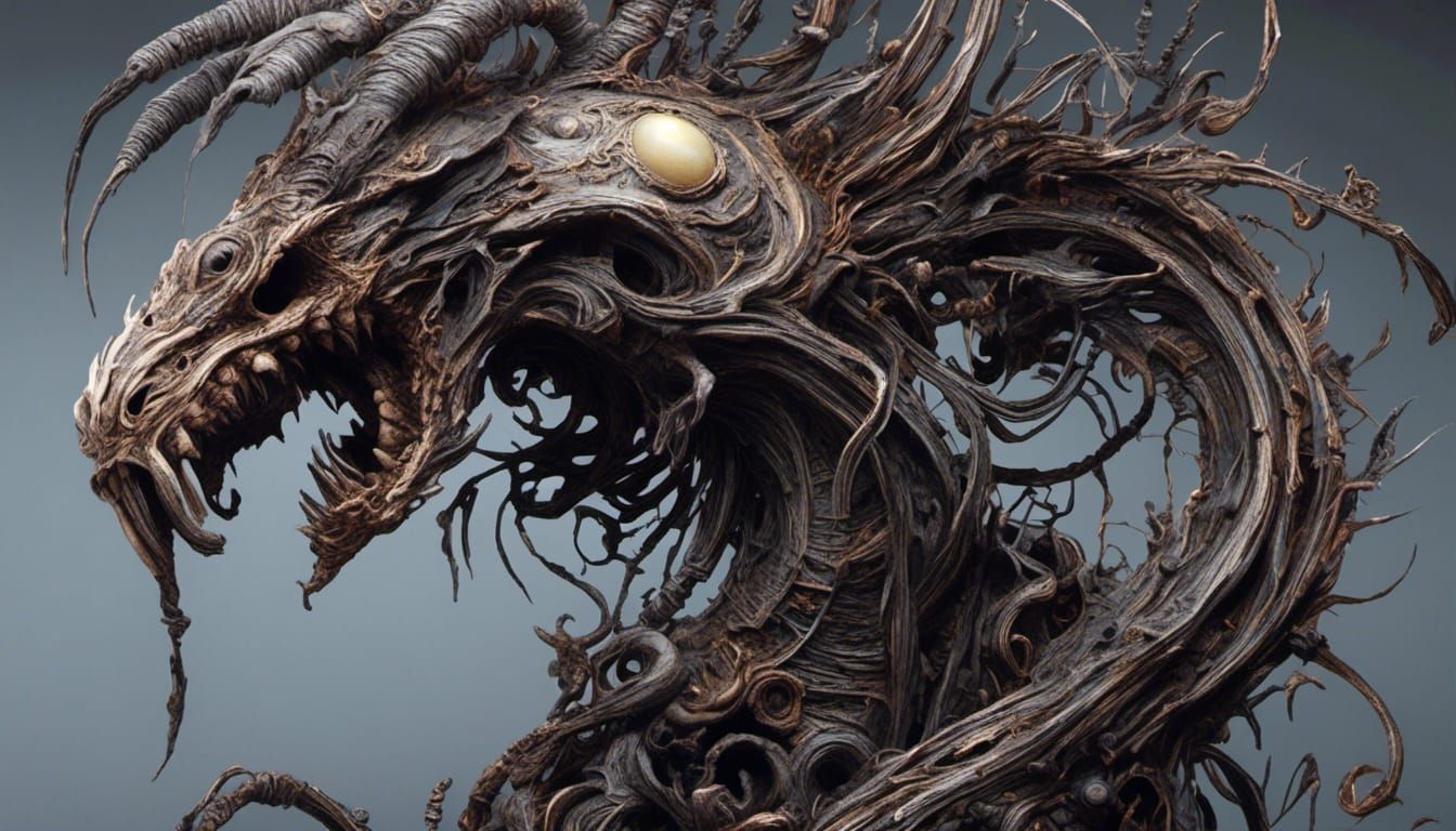 Post-Apocalyptic Nightmare Monster in Art Nouveau Style