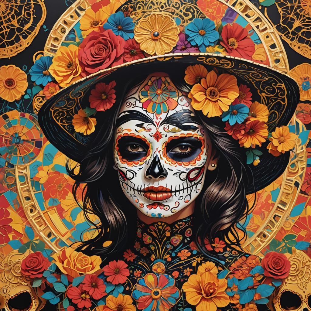 La Catrina altar piece by Egon Schiele Andy Warhol portait c...