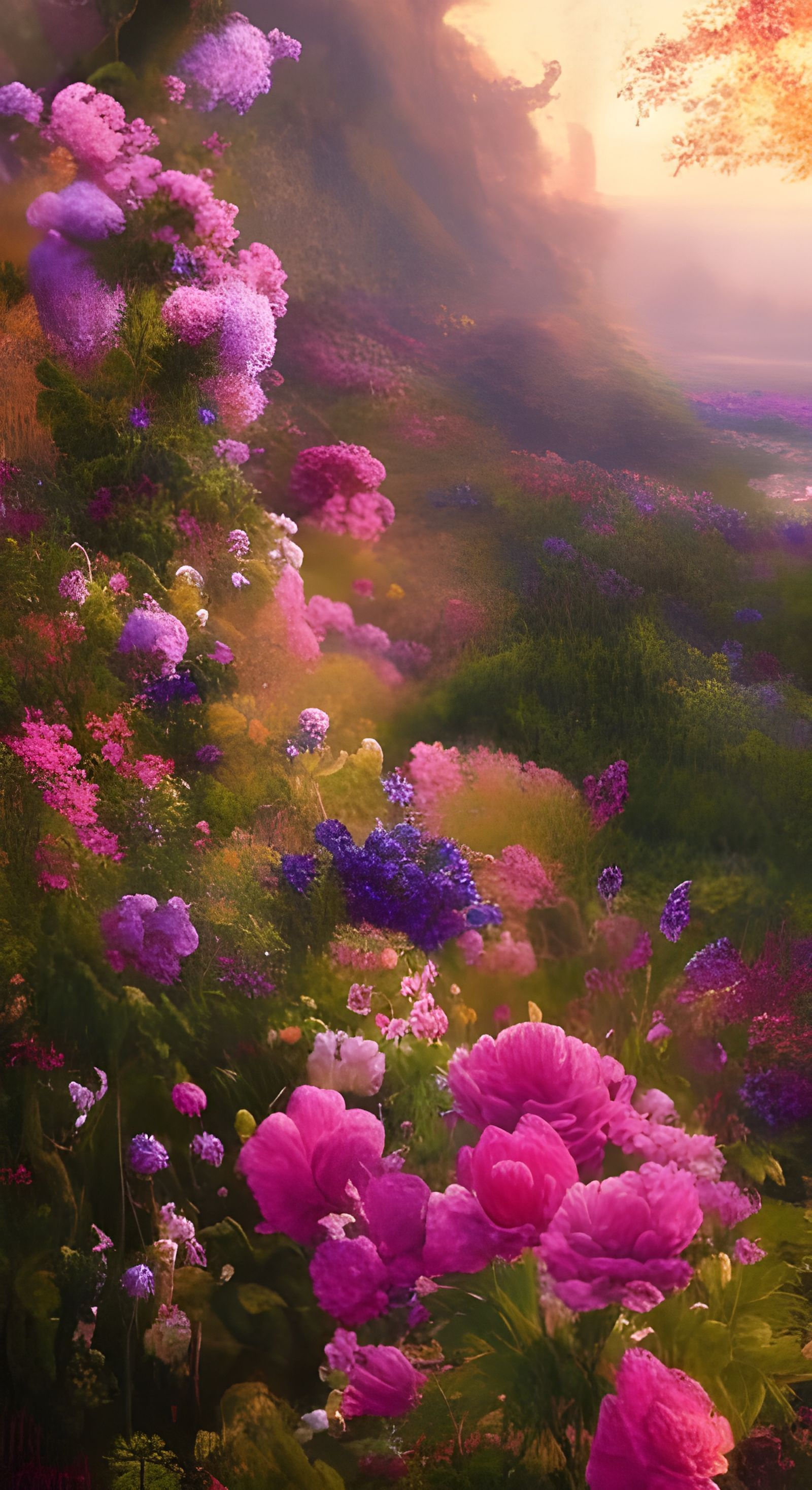Gorgeous Flower Landscape Photograph in Hyperrealism