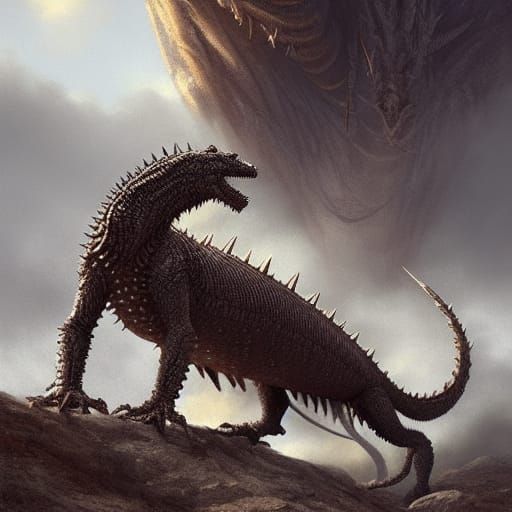 Spiky Lizard in Prehistoric Dystopian Warfare