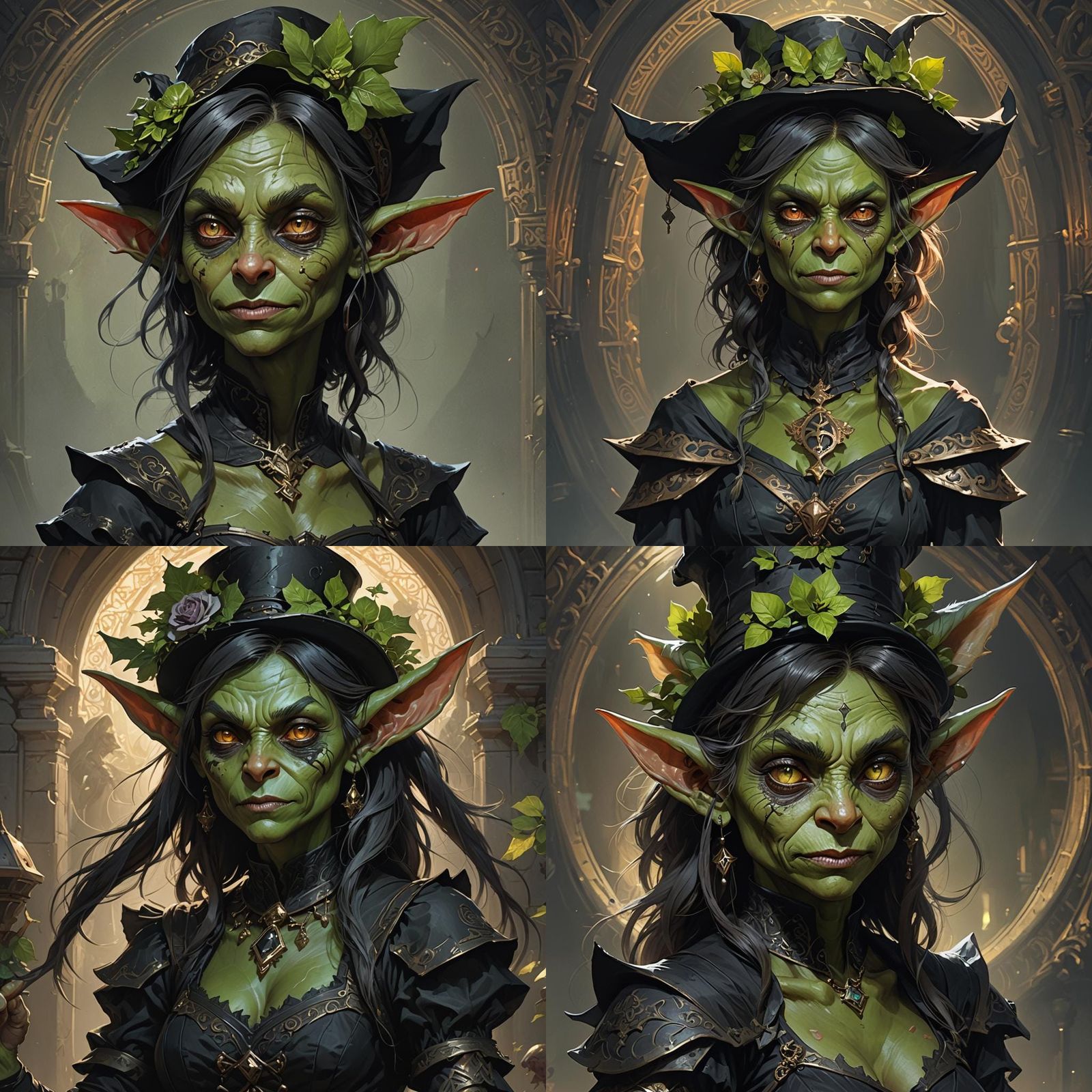 Gothic Goblin-Leprechaun Hybrid Portrait in Hyperdetailed St...