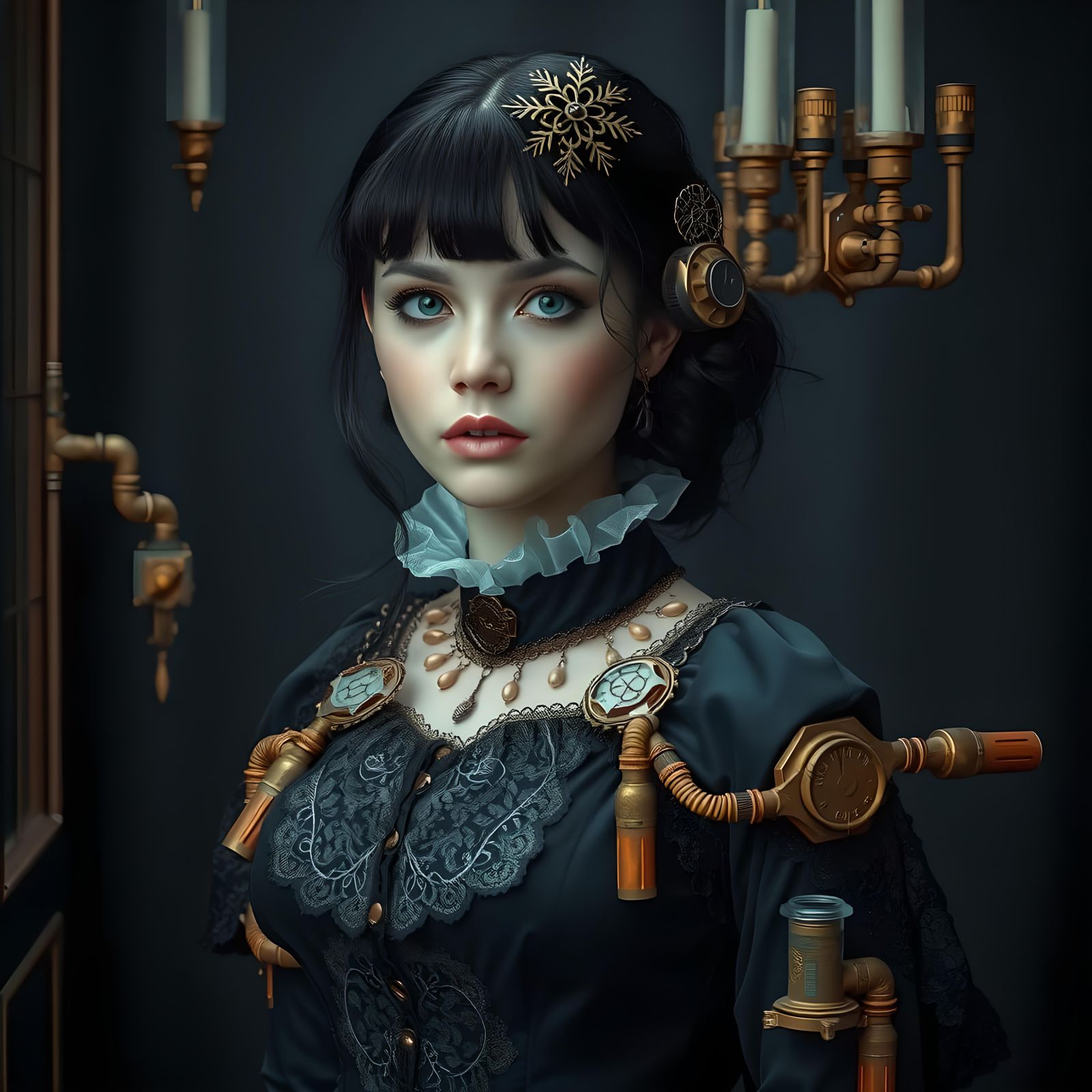 Gothic Girl with Exoskeleton Armor