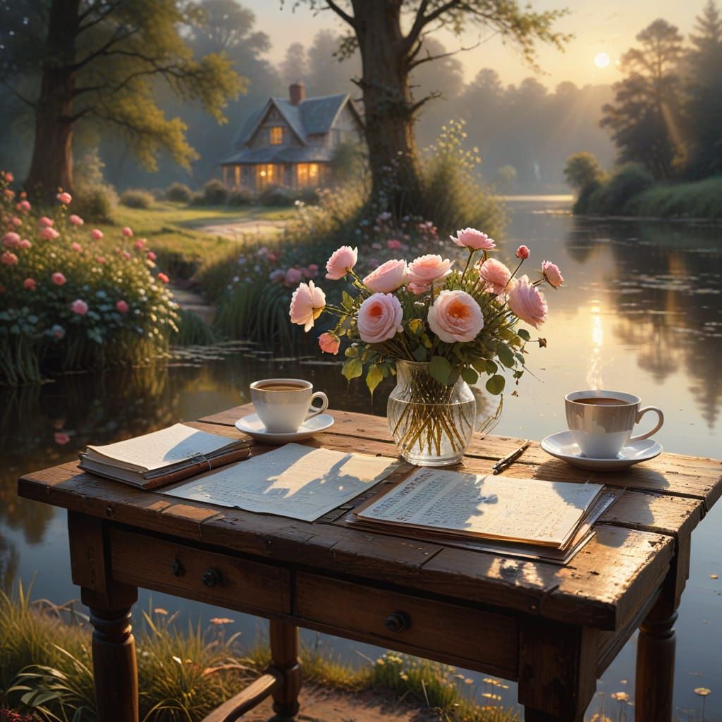 Richard Schmid Style Acrylic Painting: Writer's Desk