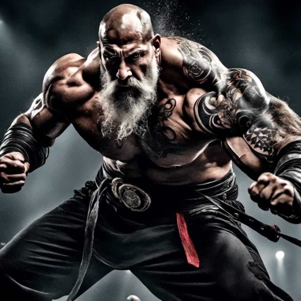 Anime Fighter Punches Opponent in Dark Fantasy Arena