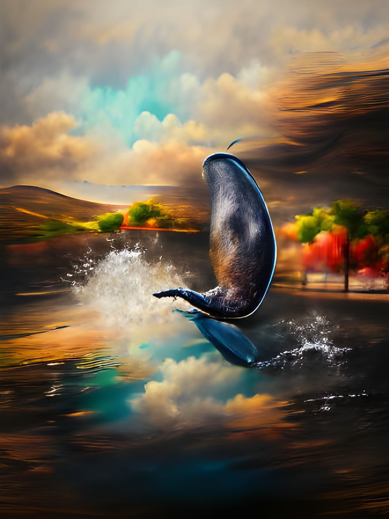 Majestic Whale Leaping From the Ocean