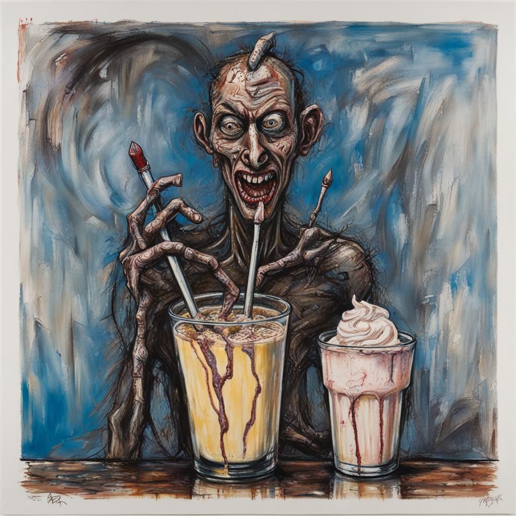Milkshake in Clive Barker Style
