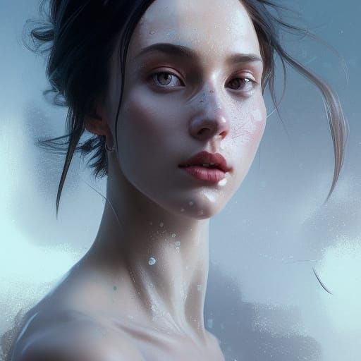 Wednesday Addams Portrait in Art Nouveau Style