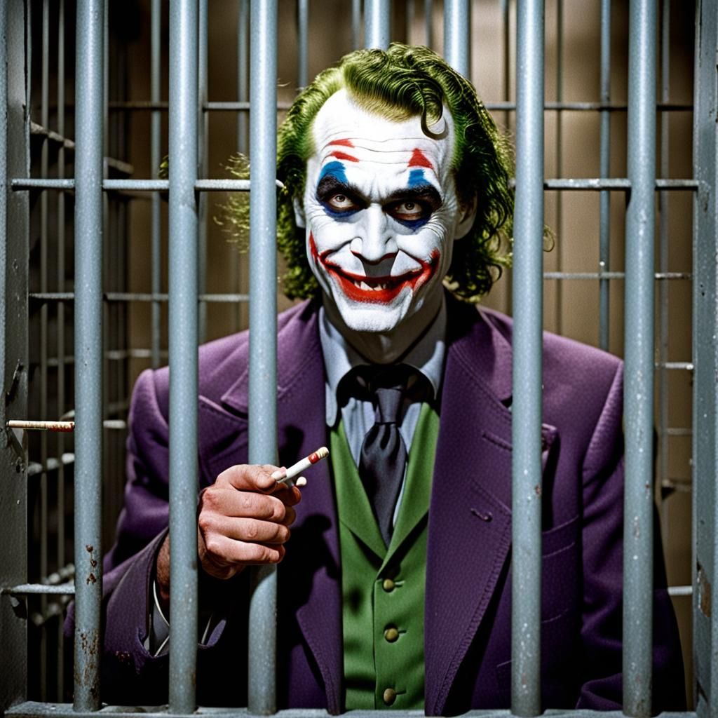 The Joker Behind Bars: 1950s Color Photograph