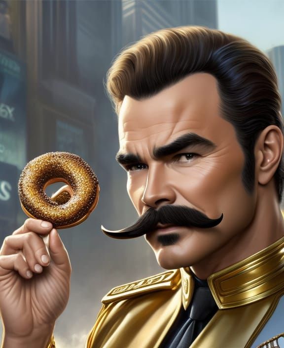 Burt Reynolds as Cop Portrait in Hyperdetailed Style