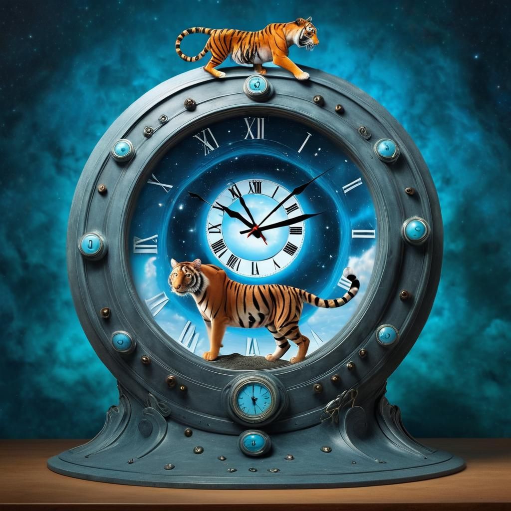 Surreal Clock and Tiger in Blueshift Wormhole