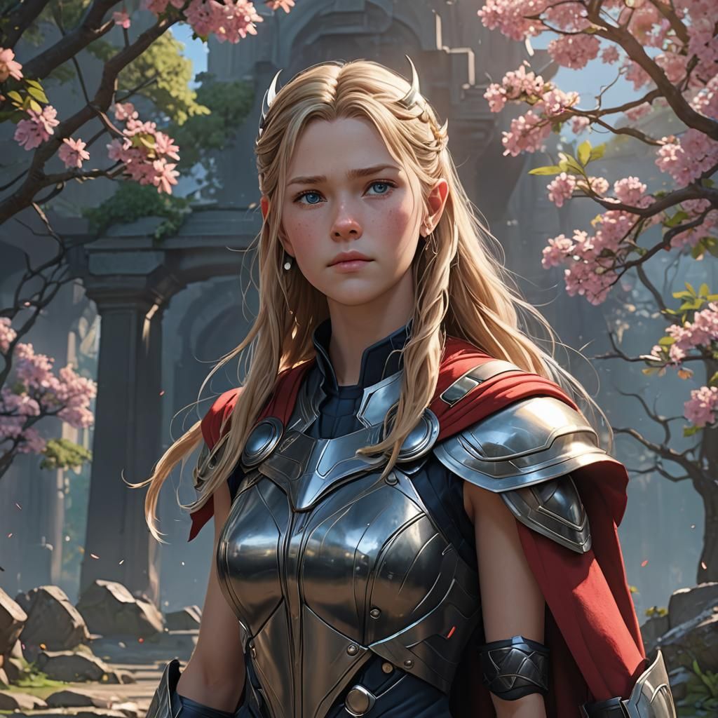 Jane and Thor's Daughter in Anime Style