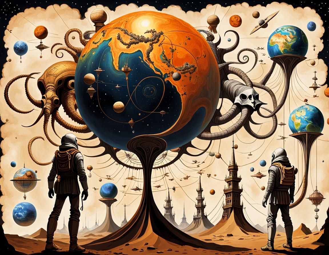 Space Ritual with Shai Hulud in Jodorowsky Style