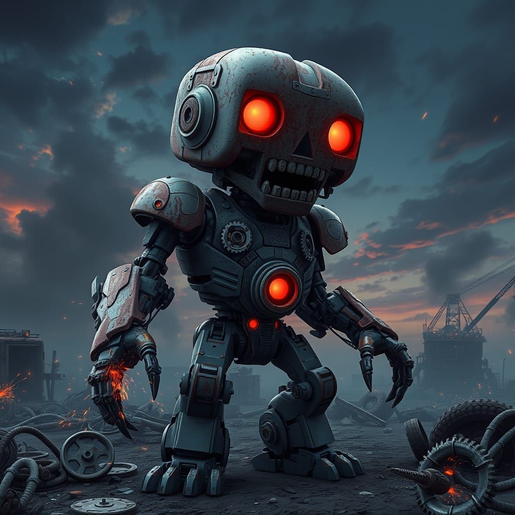 Killer Robot in Junkyard, Funko Pop Style