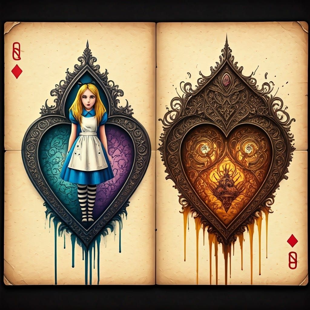 Alice in Wonderland Queen of Hearts Double Exposure