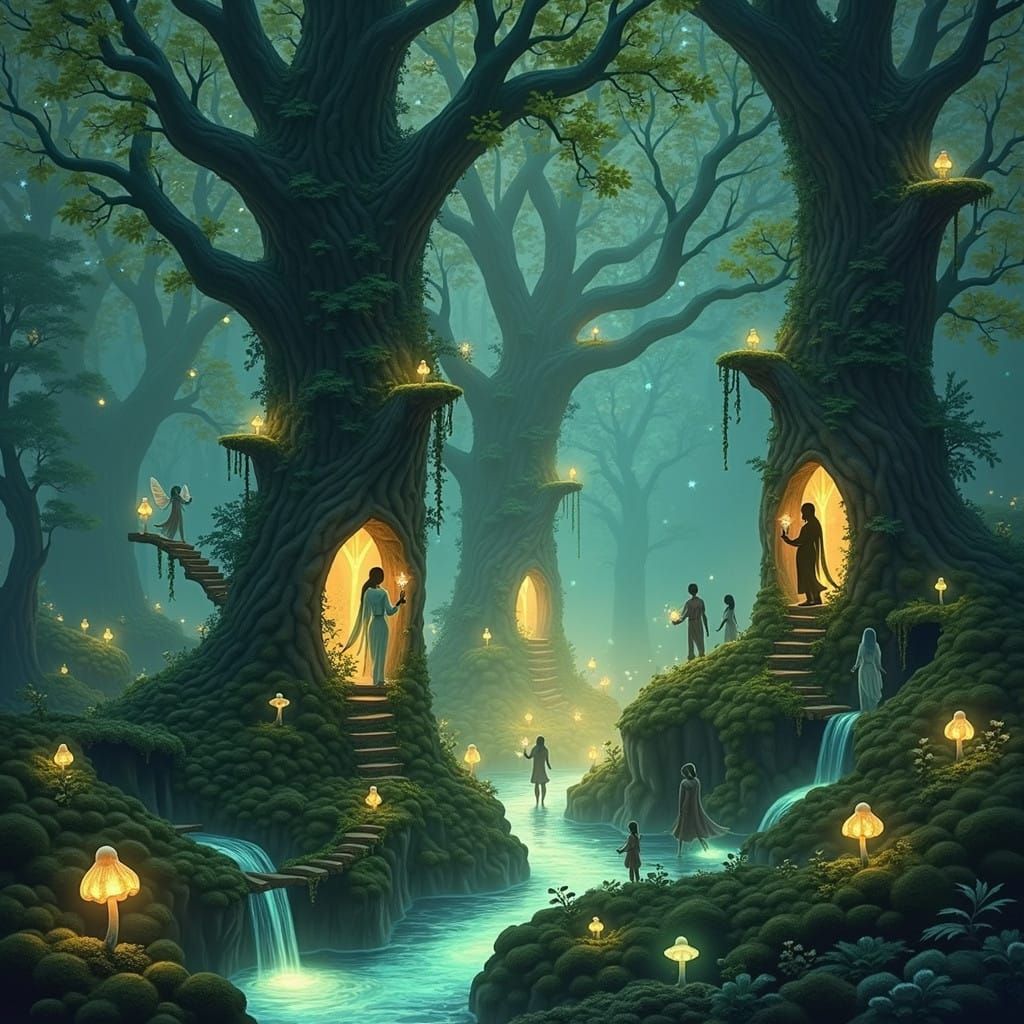 Ethereal Forest in a Mystical Realm