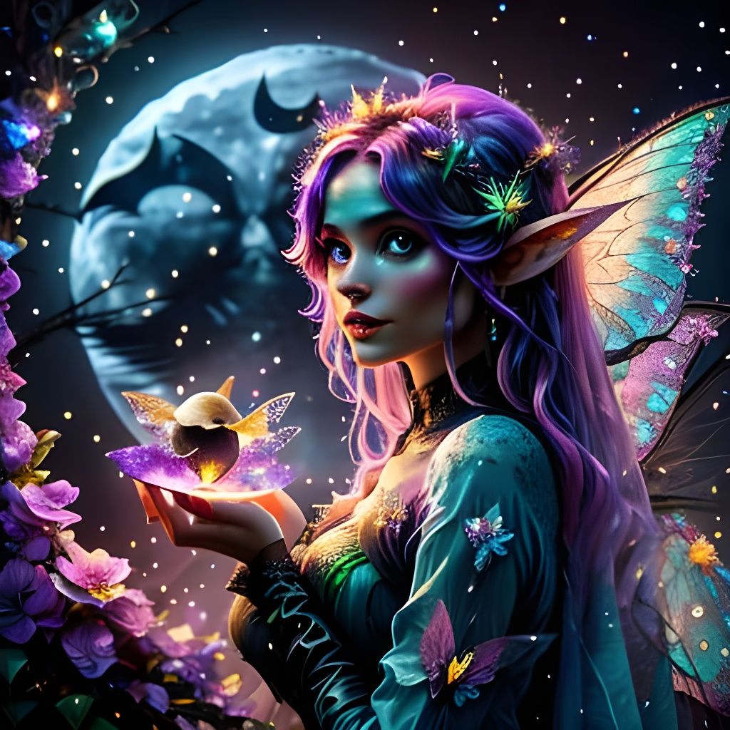 Magical Ethereal Pig with Fantasy Creatures in Oil