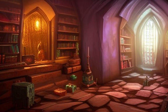 Eldritch Wizard Tower Interior in Detailed Matte Painting
