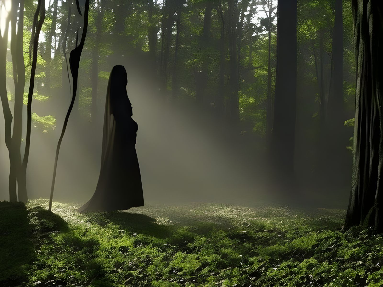 Dark Mystical Beings in Shadowy Fantasy Setting