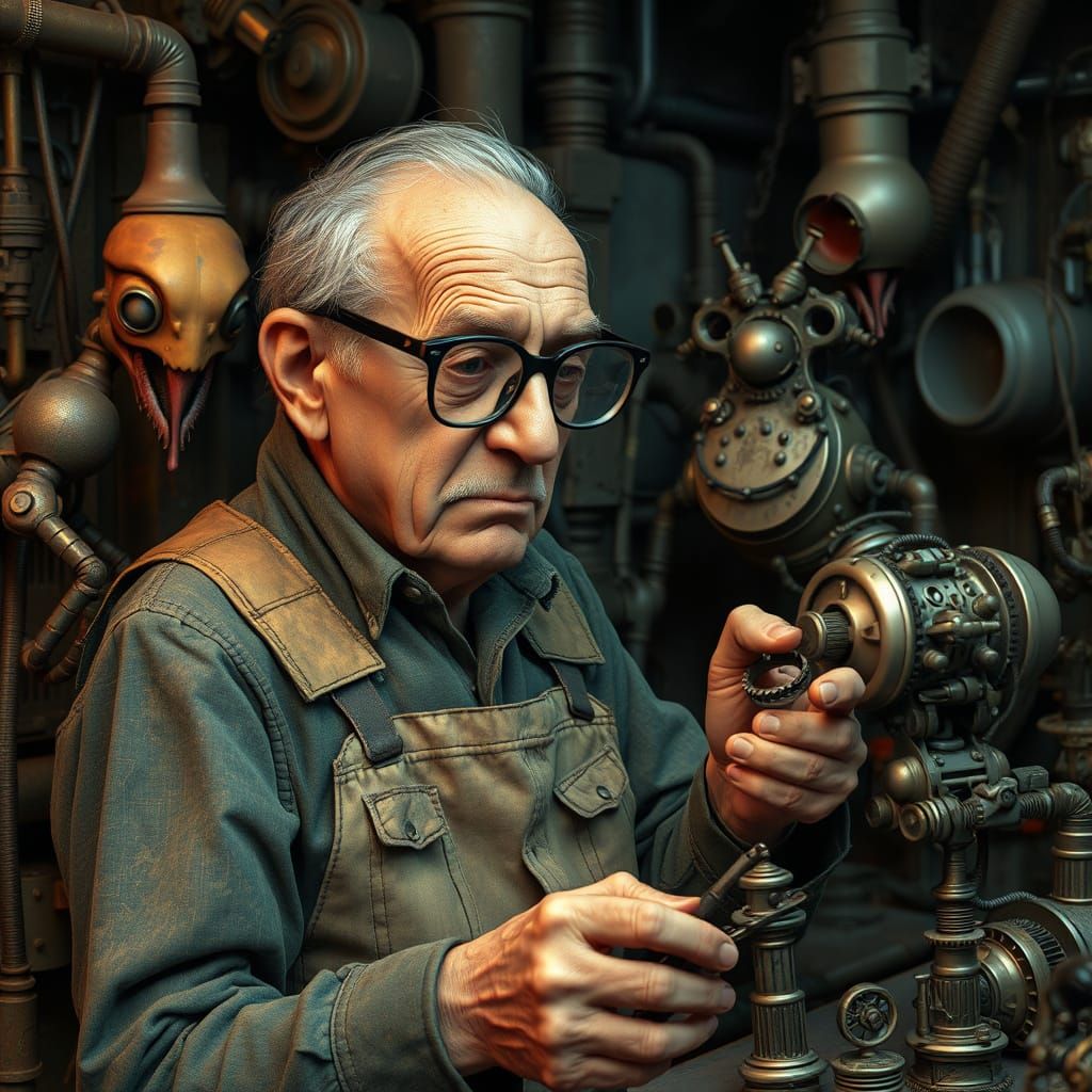 Inventor Leon's Mechanical Animoid Creations: Sci-Fi Art