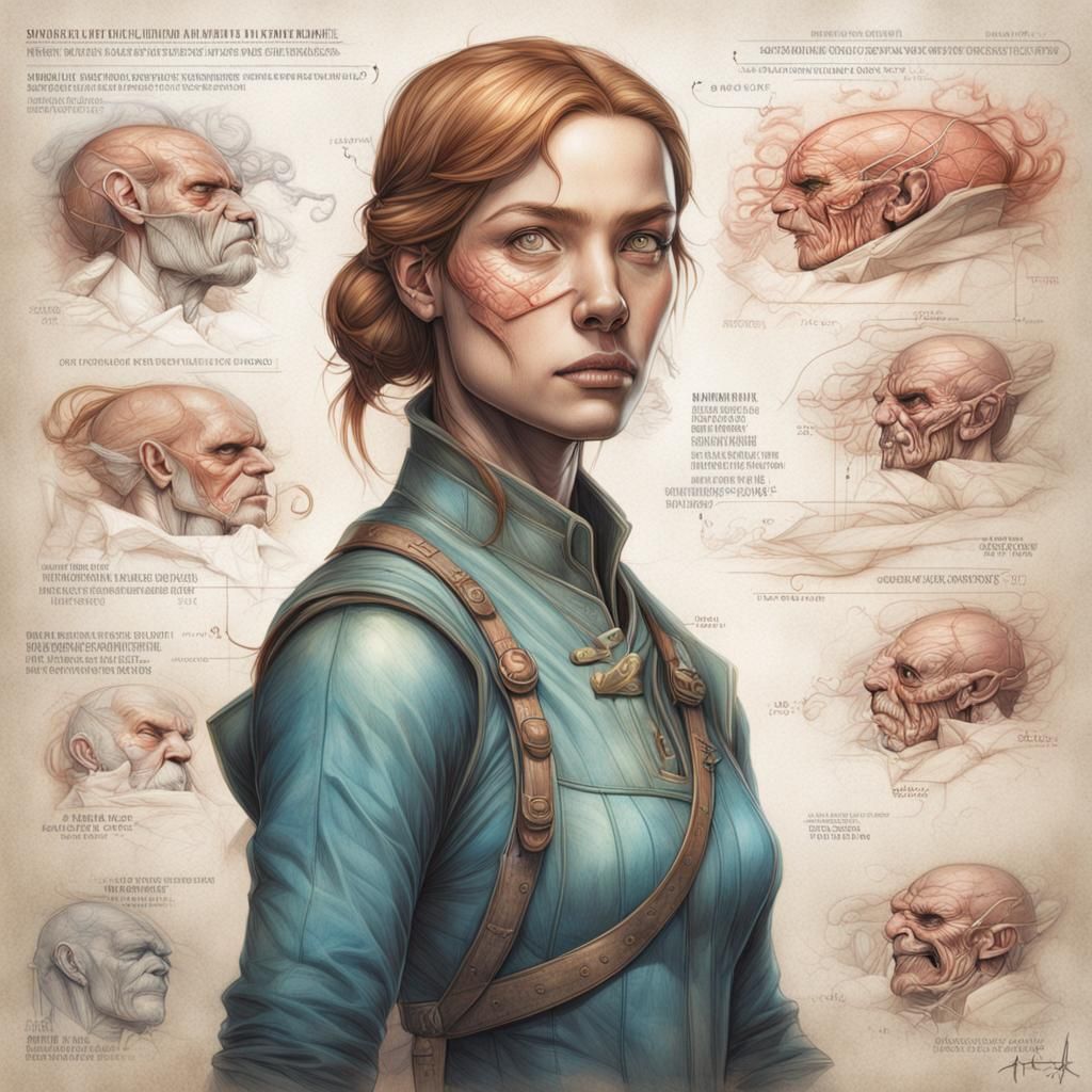 Smallpox Anatomy Blueprint in Graphic Novel Style