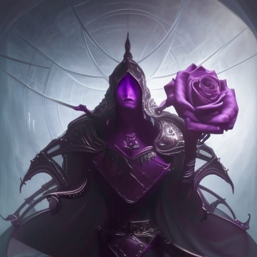 Purple Rose Assassin Sigil: Dark Fantasy Concept Art