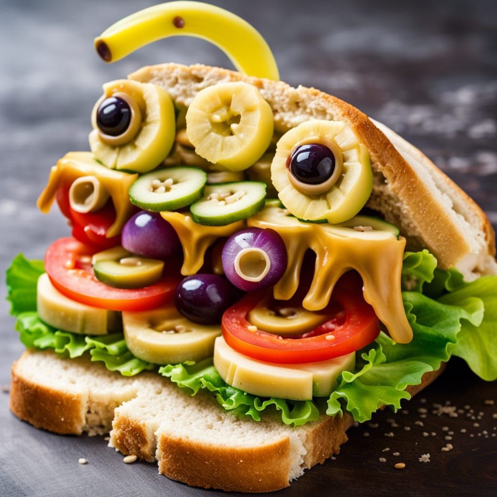 Wacky Peanut Butter Sandwich with Banana Smile