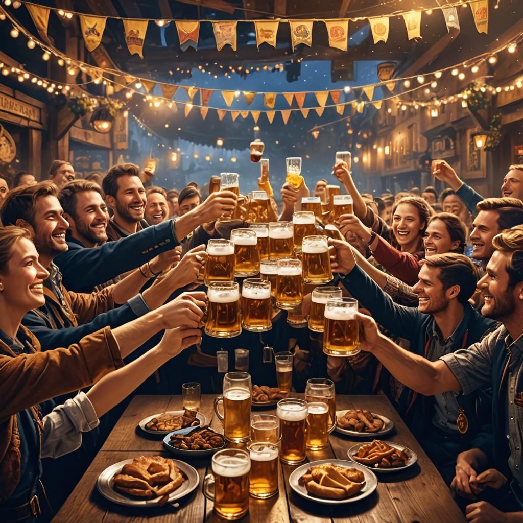 Oktoberfest Toast in Munich: Fantasy Concept Art