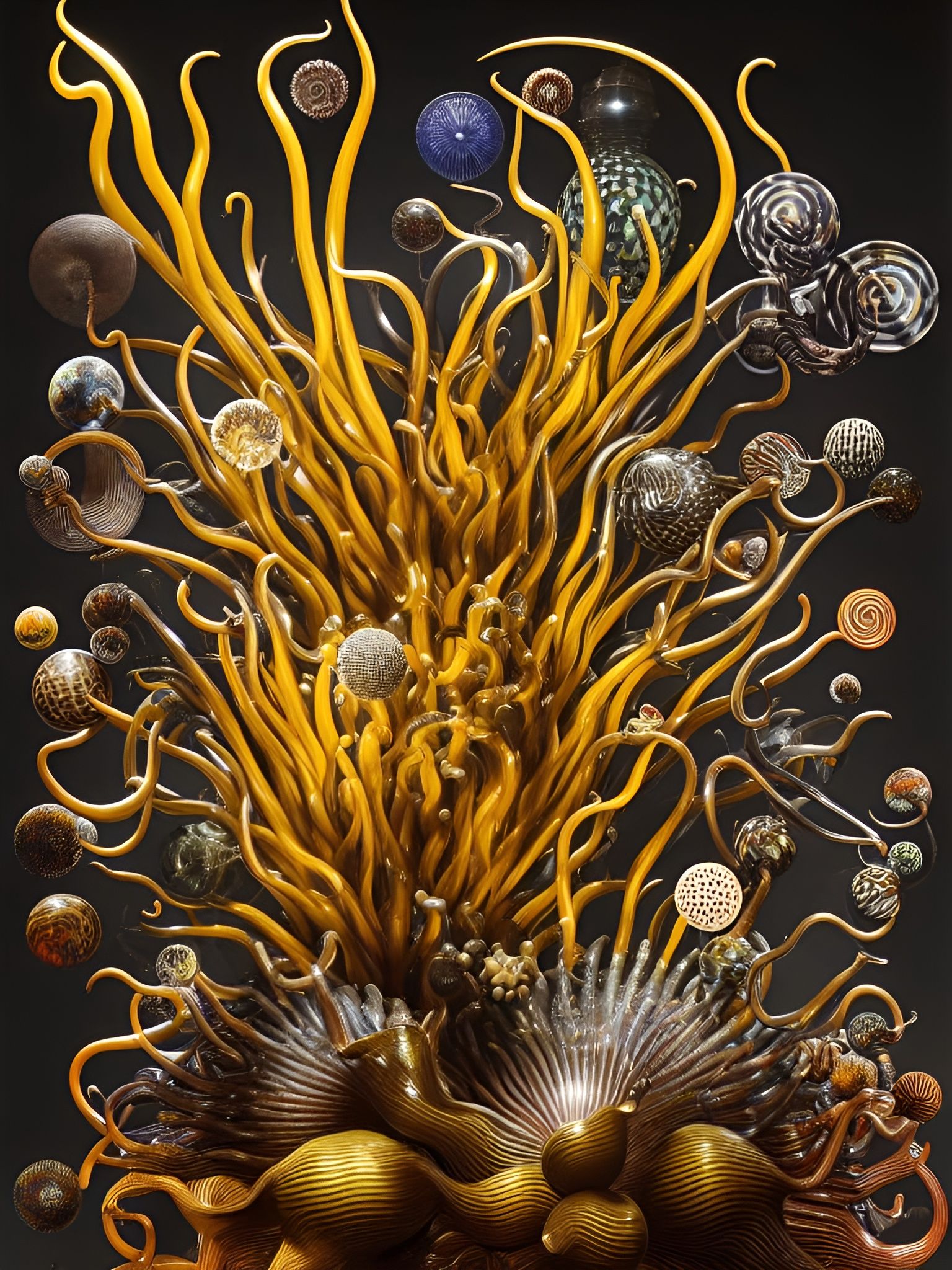 Dynamic Organic Forms in Surrealist Style