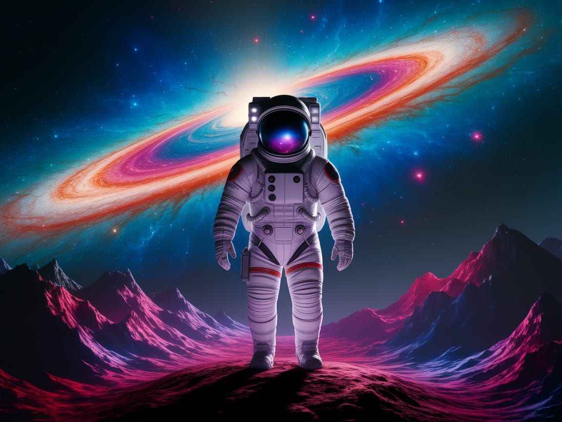 Cosmic Space Odyssey in Vibrant Galaxy