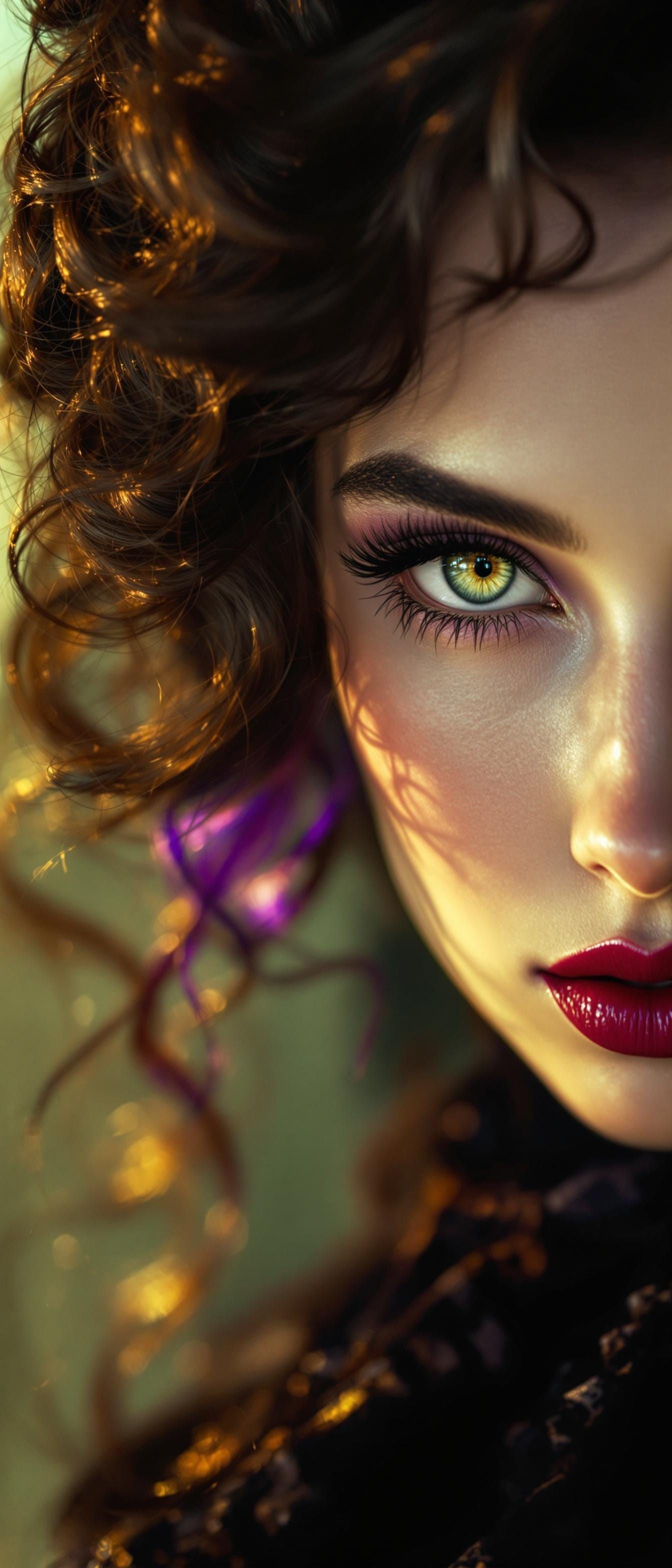 Ethereal Victorian Beauty with Dramatic Makeup and Rich Hair