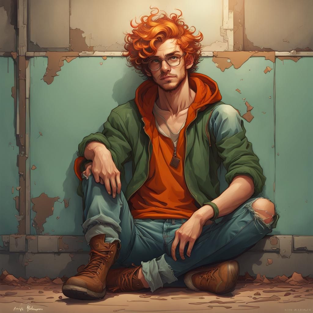 Young Man with Steampunk Glasses in Digital Art