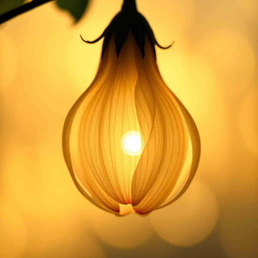 Translucent Flower Lamp in Still Life Style