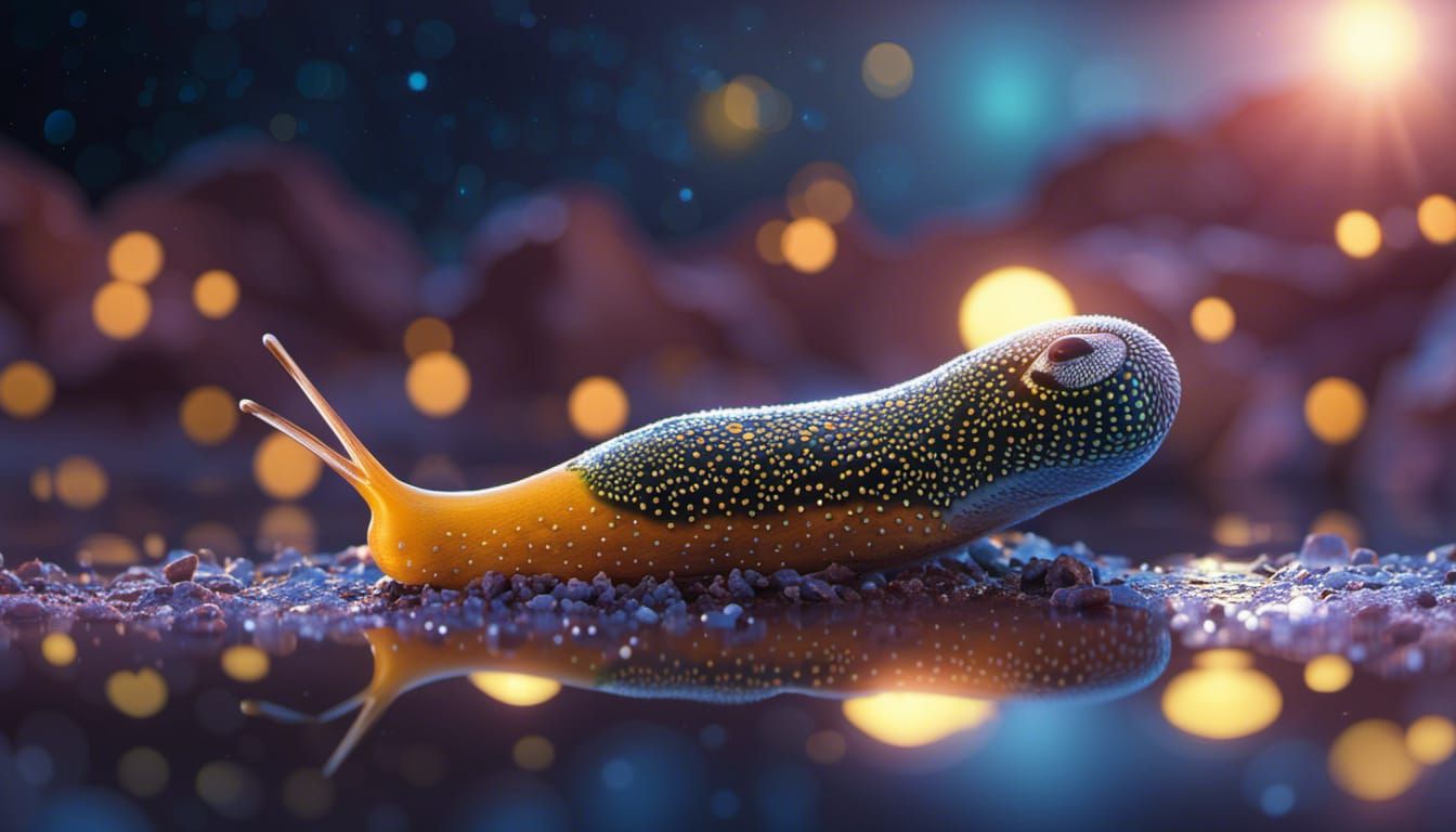 Adorable Slug in Space: Cinematic CGI Render