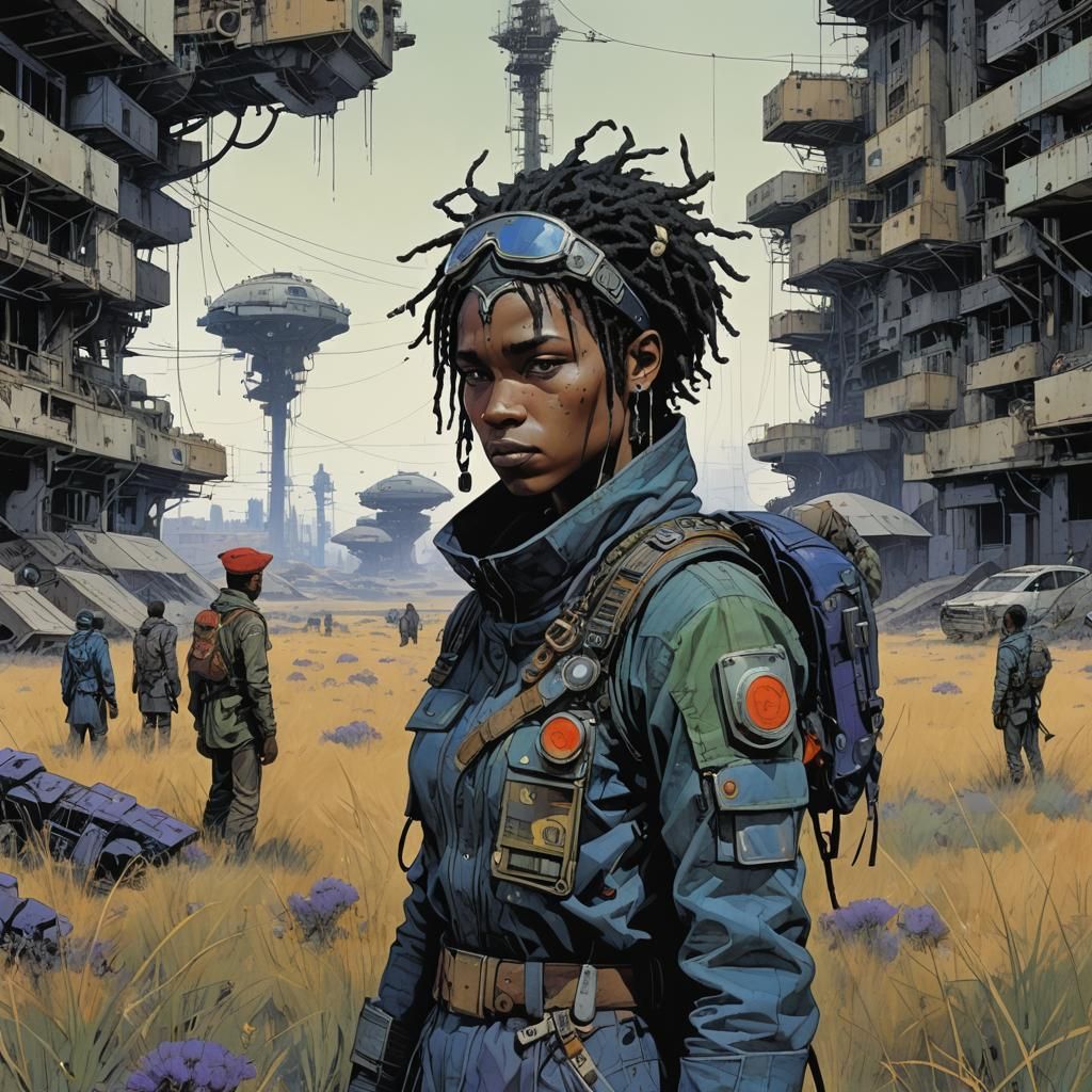 Dystopian Ultraviolet Grasslands: An Enki Bilal-Inspired Vis...