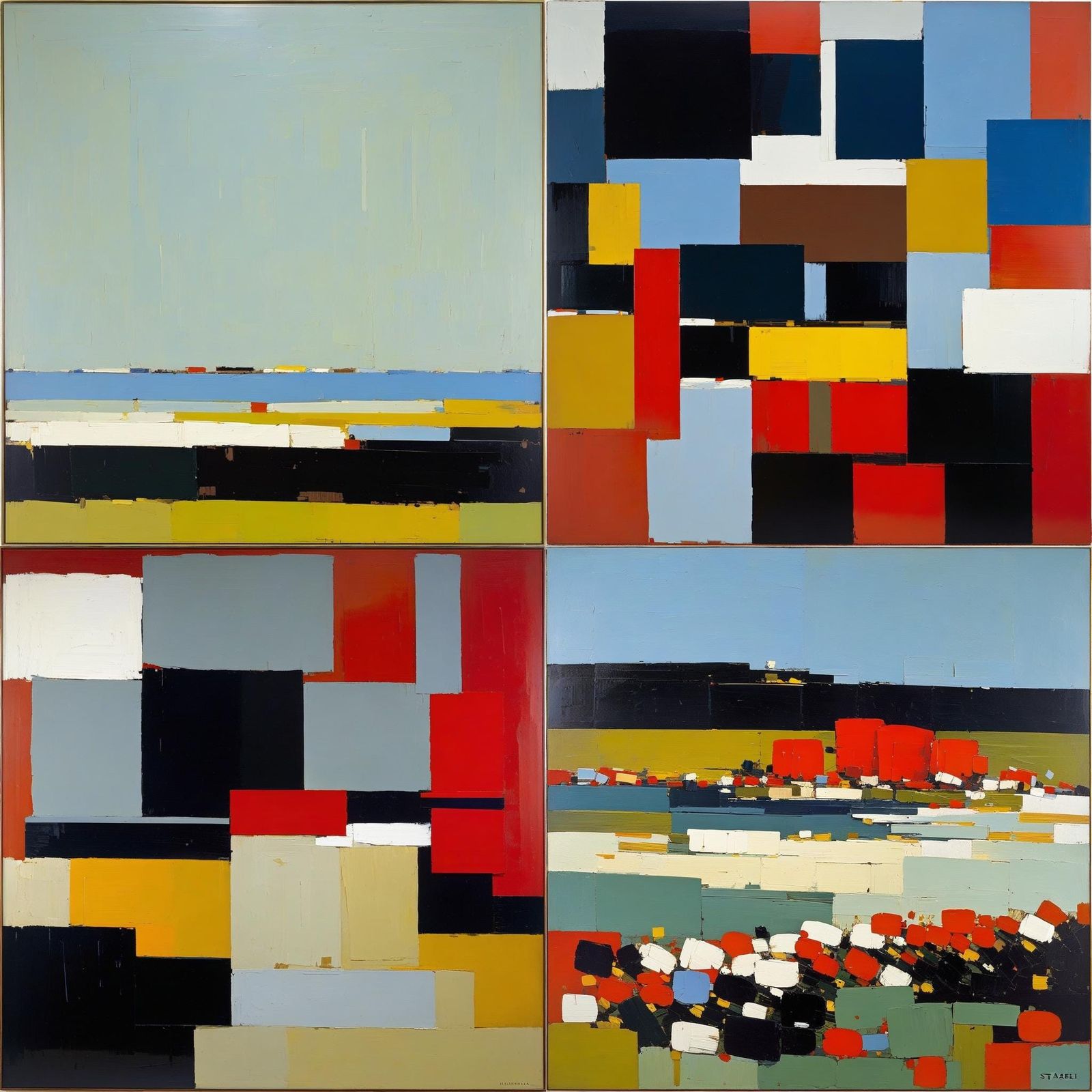 Abstract Expressionist Painting with Bold Brushwork