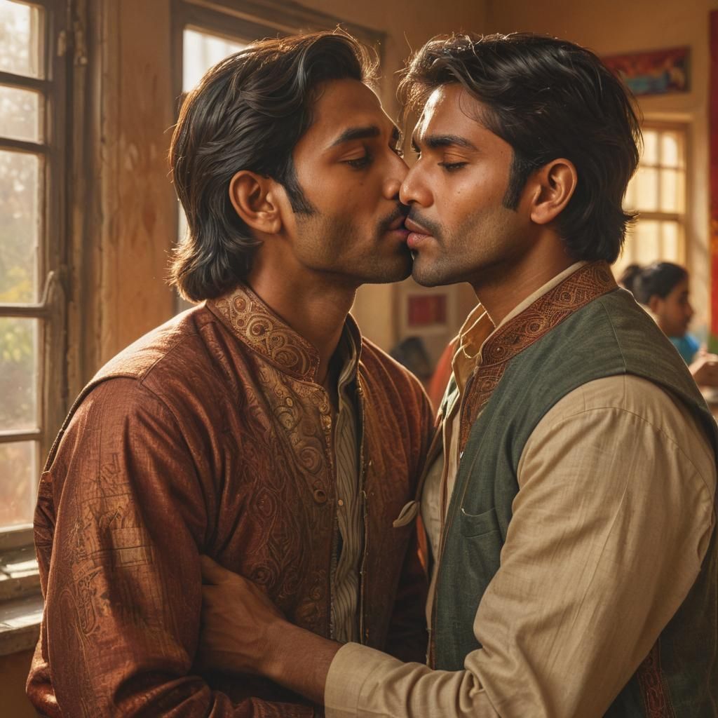 Hyperrealistic Painting of Two Men in Classroom